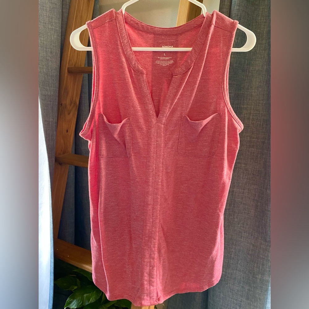 Brick red sleeveless top